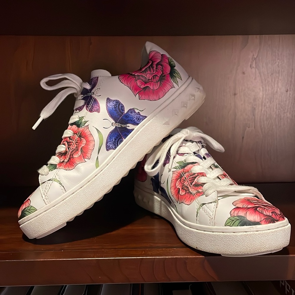 Ash flowered leather sneakers